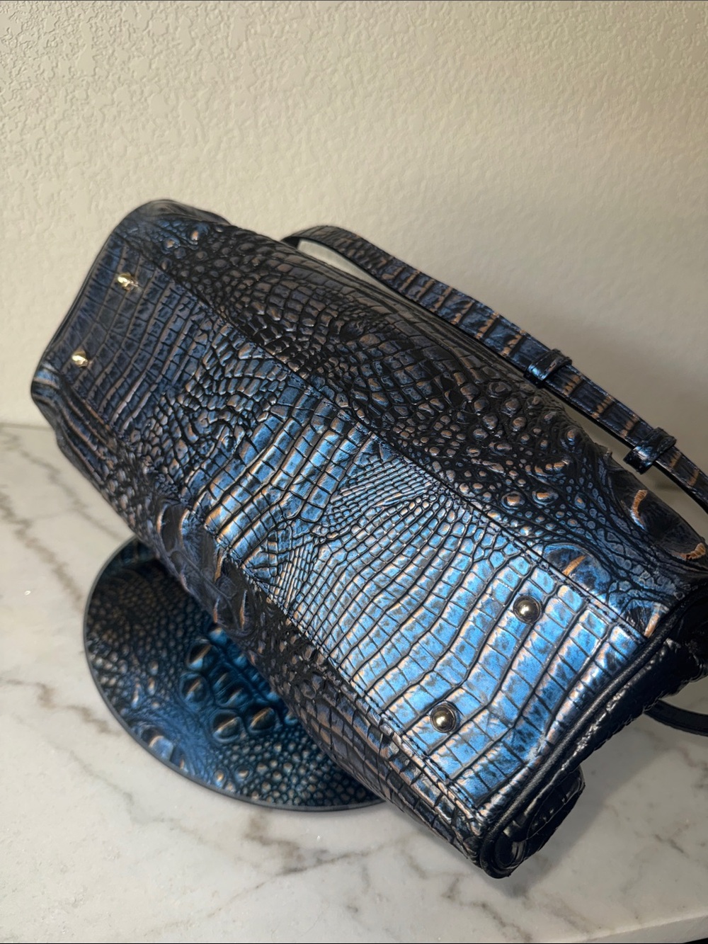 Brahmin Elisa Crowe Lazuli Blue Hobo Bag - Picture 8 of 10